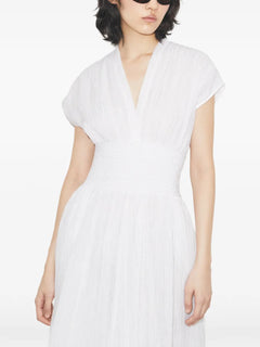 V-neck linen dress