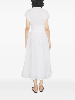 V-neck linen dress