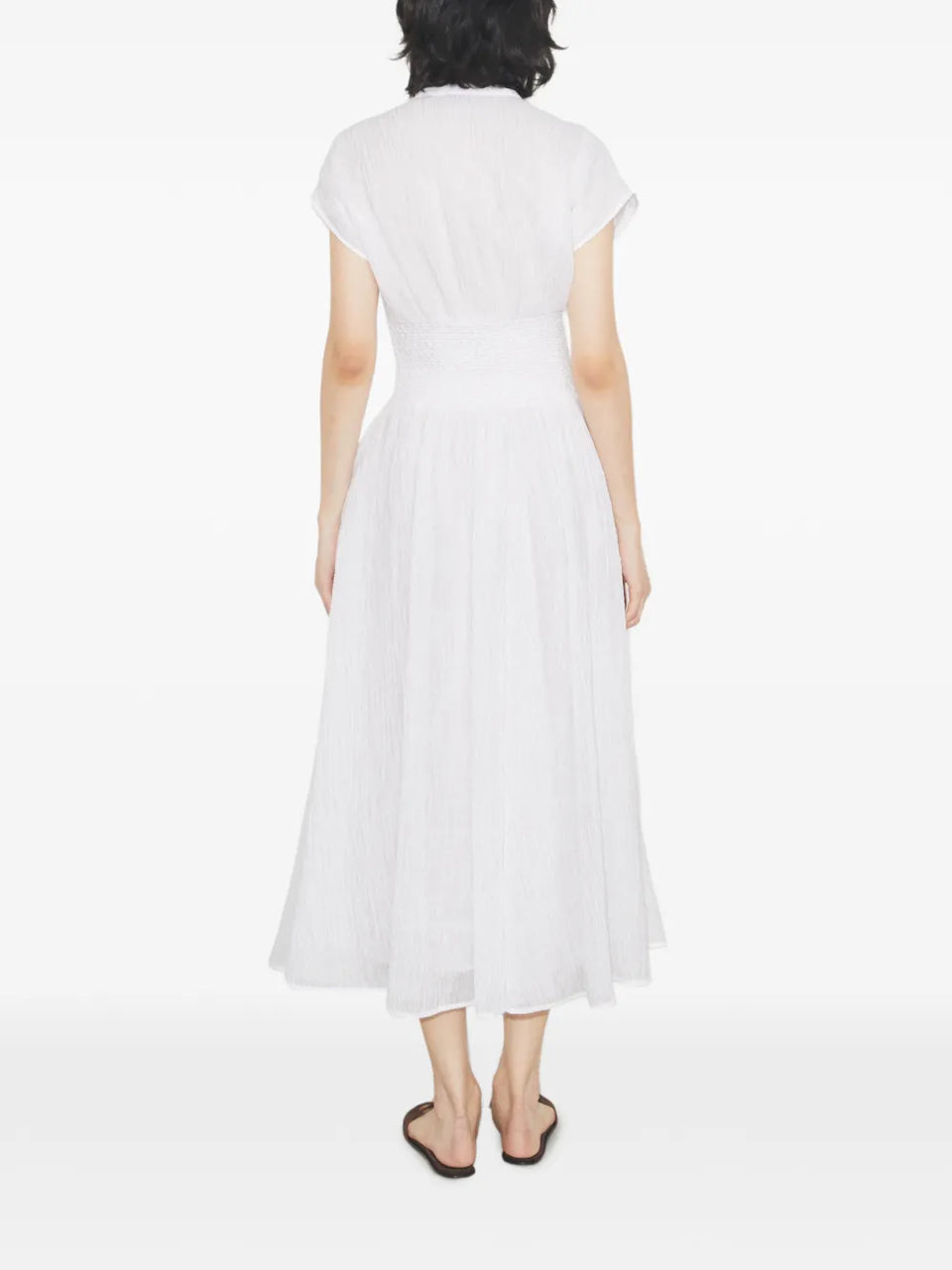 V-neck linen dress