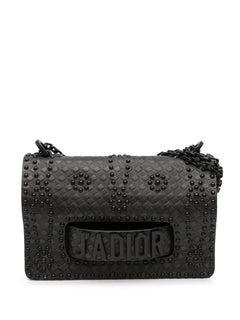 2018 Medium Embossed Calfskin Studded JAdior Chain Flap shoulder bag