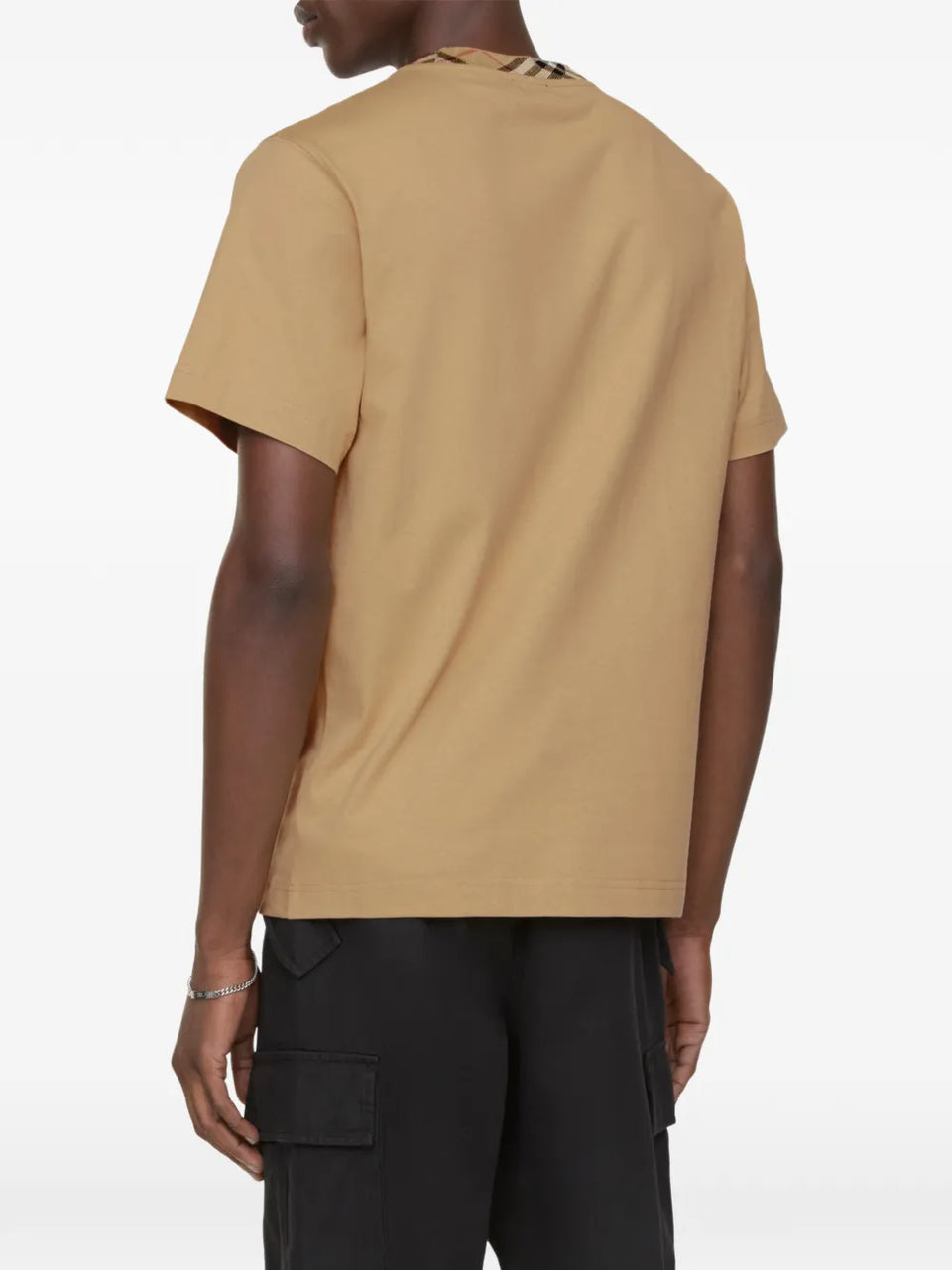 Check Trim Cotton T-shirt