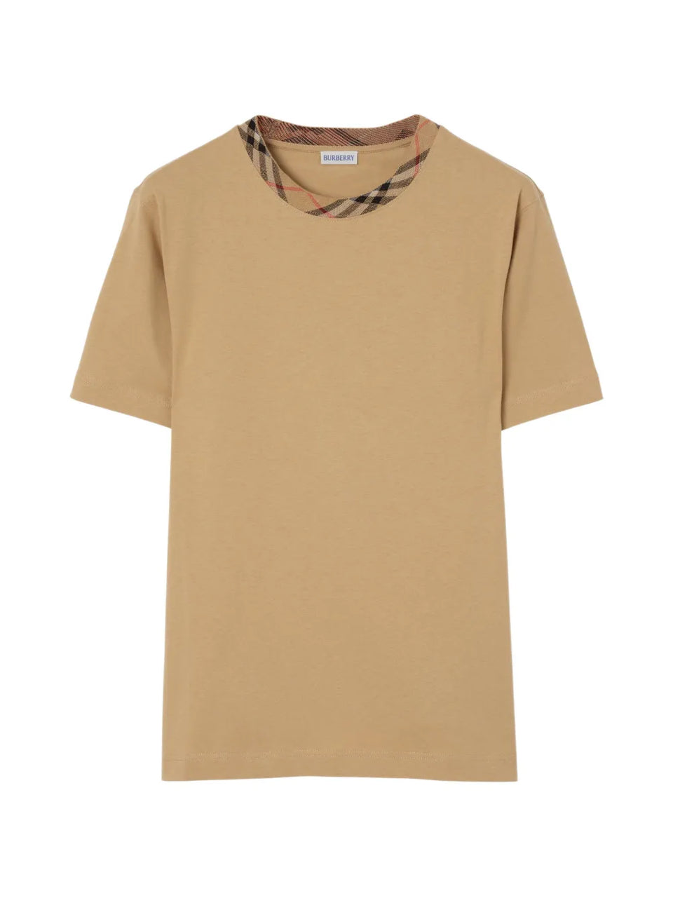 Check Trim Cotton T-shirt