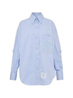 point-collar long-sleeve shirt
