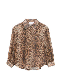 leopard-print buttoned shirt