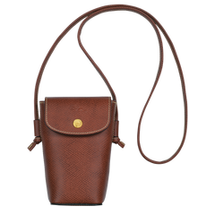 Longchamp Épure Phone case with leather lace Brown