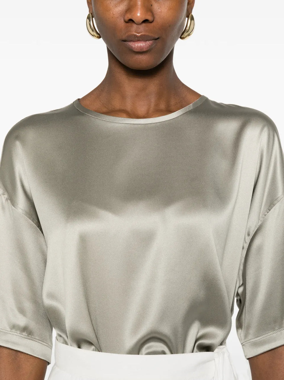 keyhole silk top