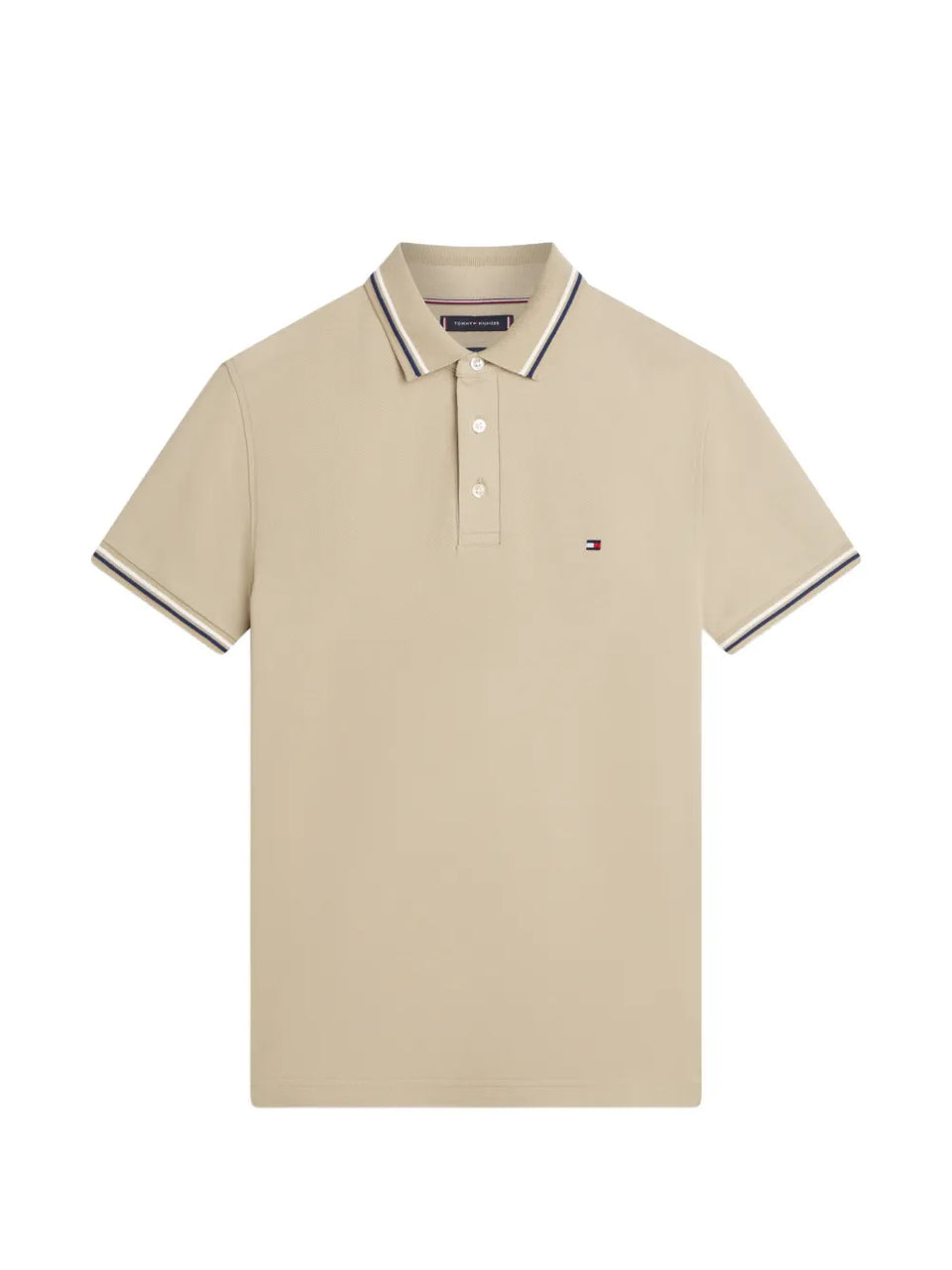 striped trim polo shirt