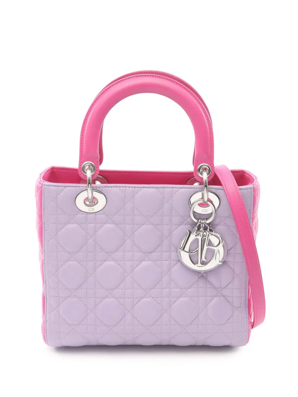 2010-2026 Medium Bicolor Lambskin Cannage Lady Dior satchel