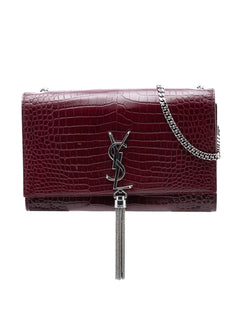 2016 Medium Croc Embossed Leather Monogram Kate Tassel crossbody bag