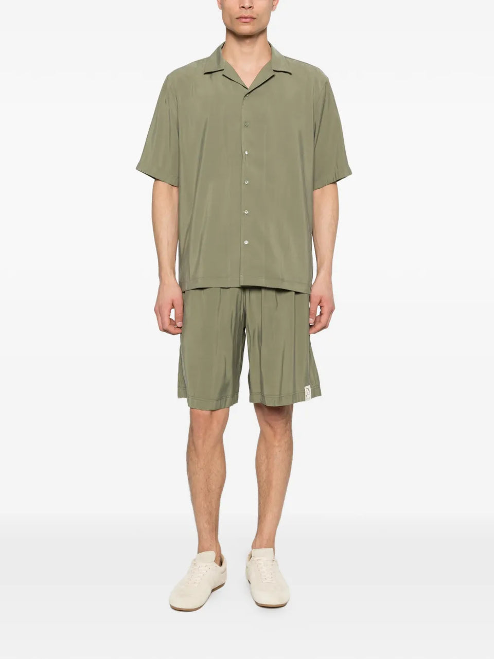 camp-collar short-sleeve shirt