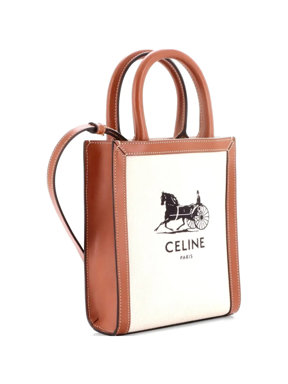 Sulky Vertical Cabas Tote Canvas with Leather Mini crossbody bag