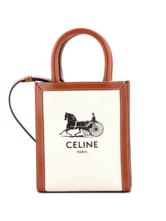 Sulky Vertical Cabas Tote Canvas with Leather Mini crossbody bag