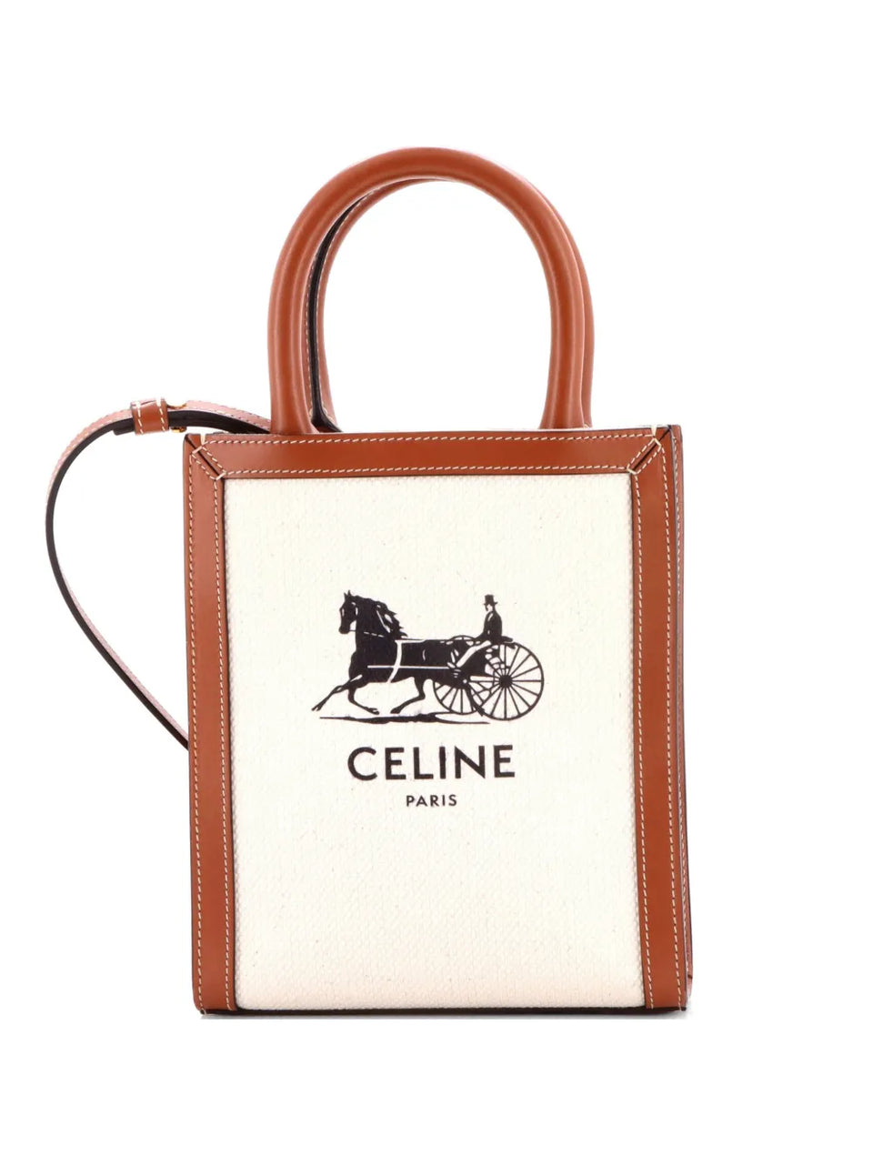Sulky Vertical Cabas Tote Canvas with Leather Mini crossbody bag