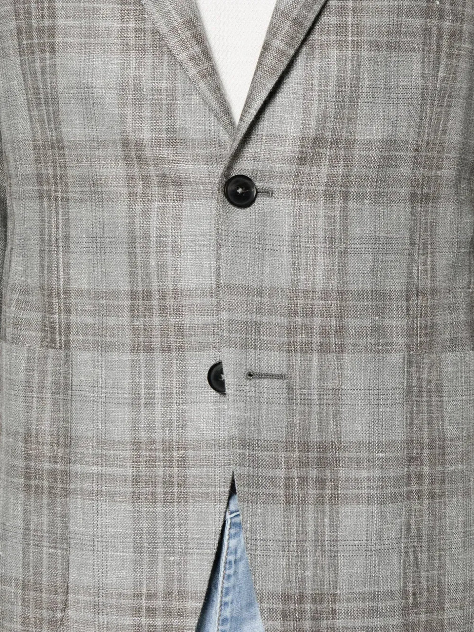 checked single-breasted blazer