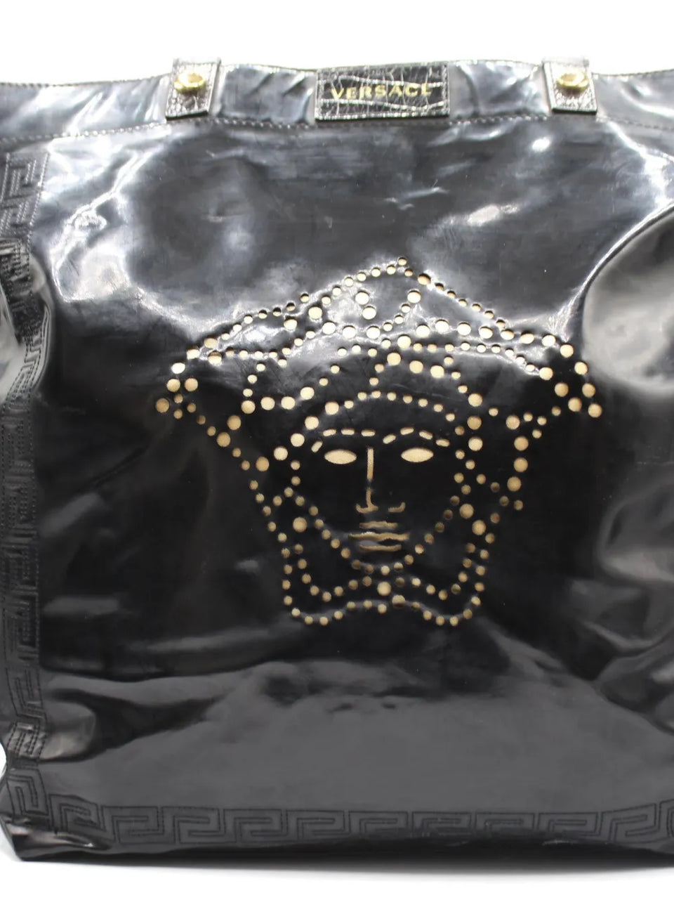 patent-leather shoulder bag