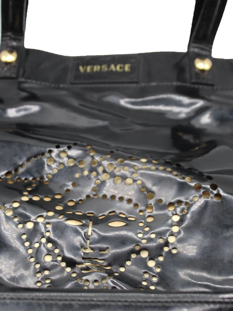 patent-leather shoulder bag