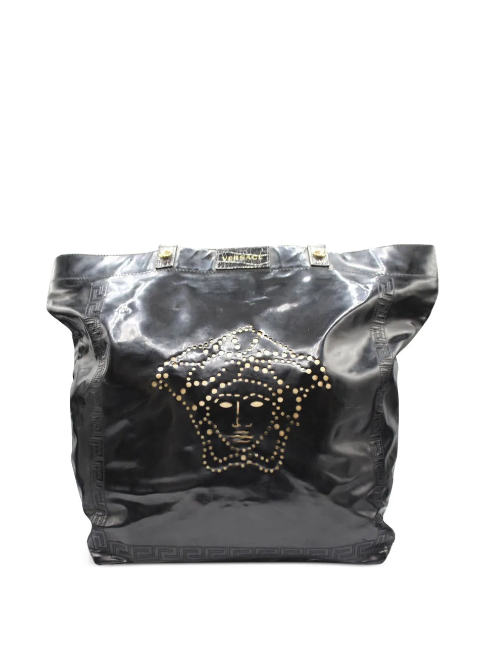 patent-leather shoulder bag