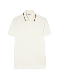 Check-trim cotton polo shirt