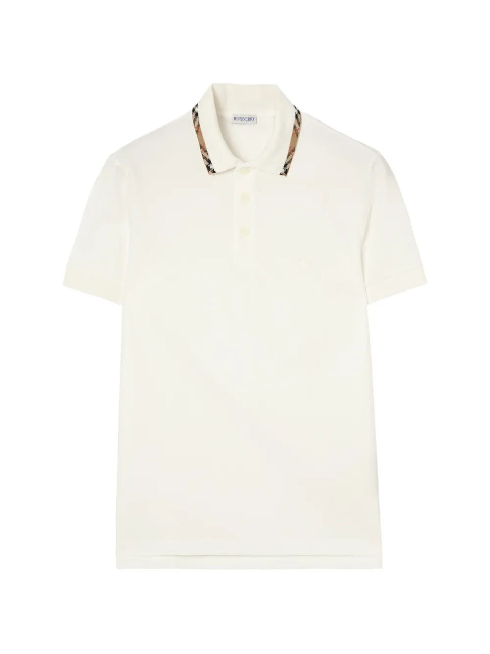Check-trim cotton polo shirt