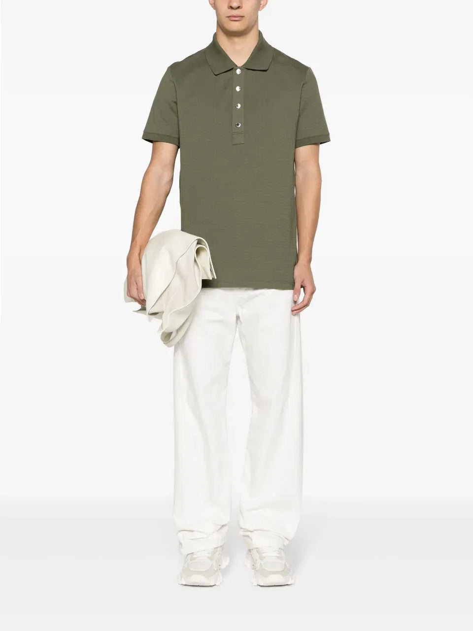 jacquard cotton polo shirt