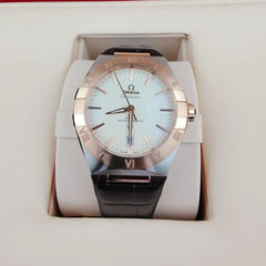Omega Constellationautomatic 39mm metal Alligator leather watch 131.23.39.20.02.001 (H)