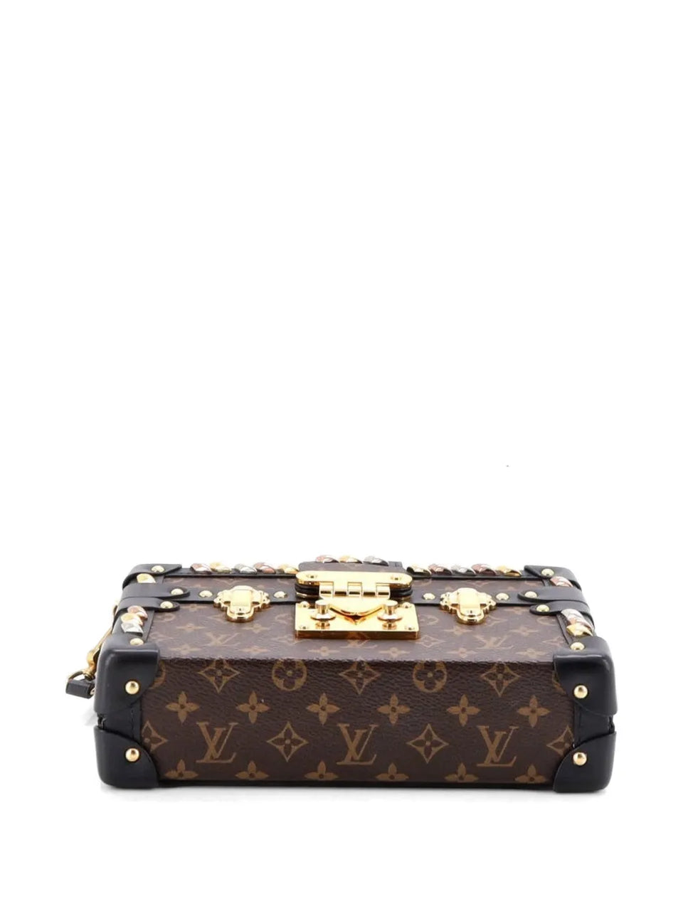 Petite Malle Handbag Studded Monogram Canvas crossbody bag