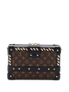 Petite Malle Handbag Studded Monogram Canvas crossbody bag
