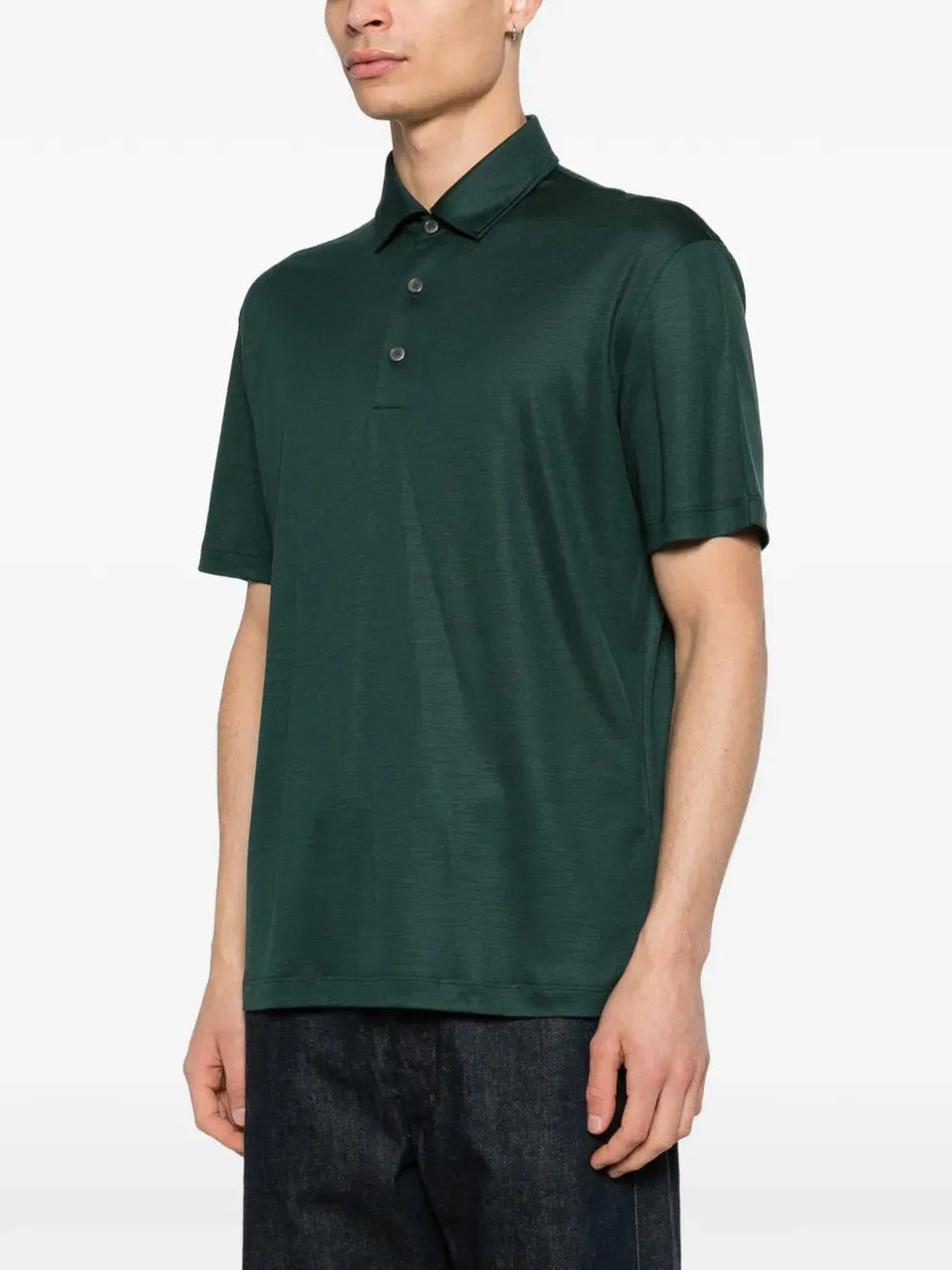 buttoned wool polo shirt