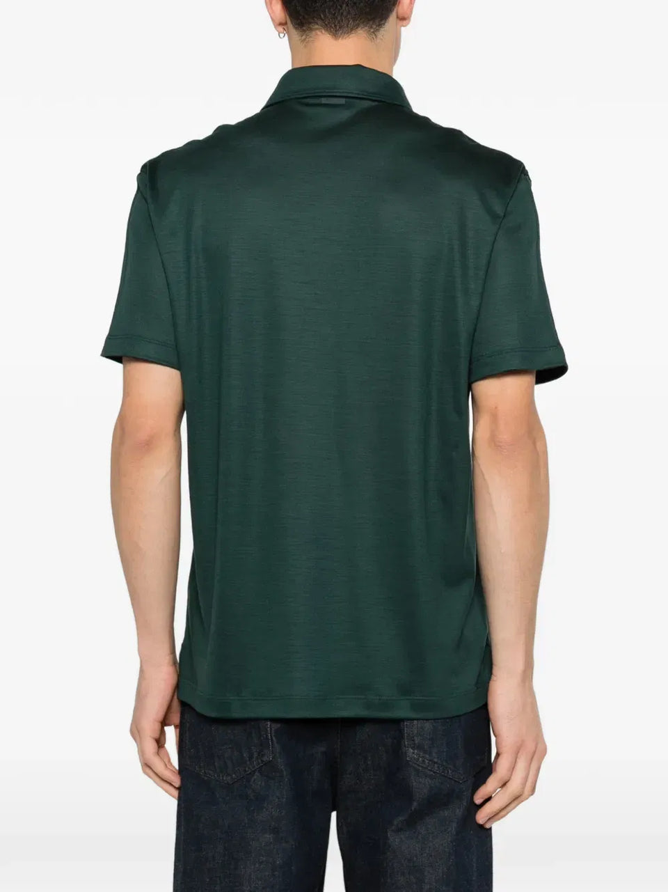 buttoned wool polo shirt