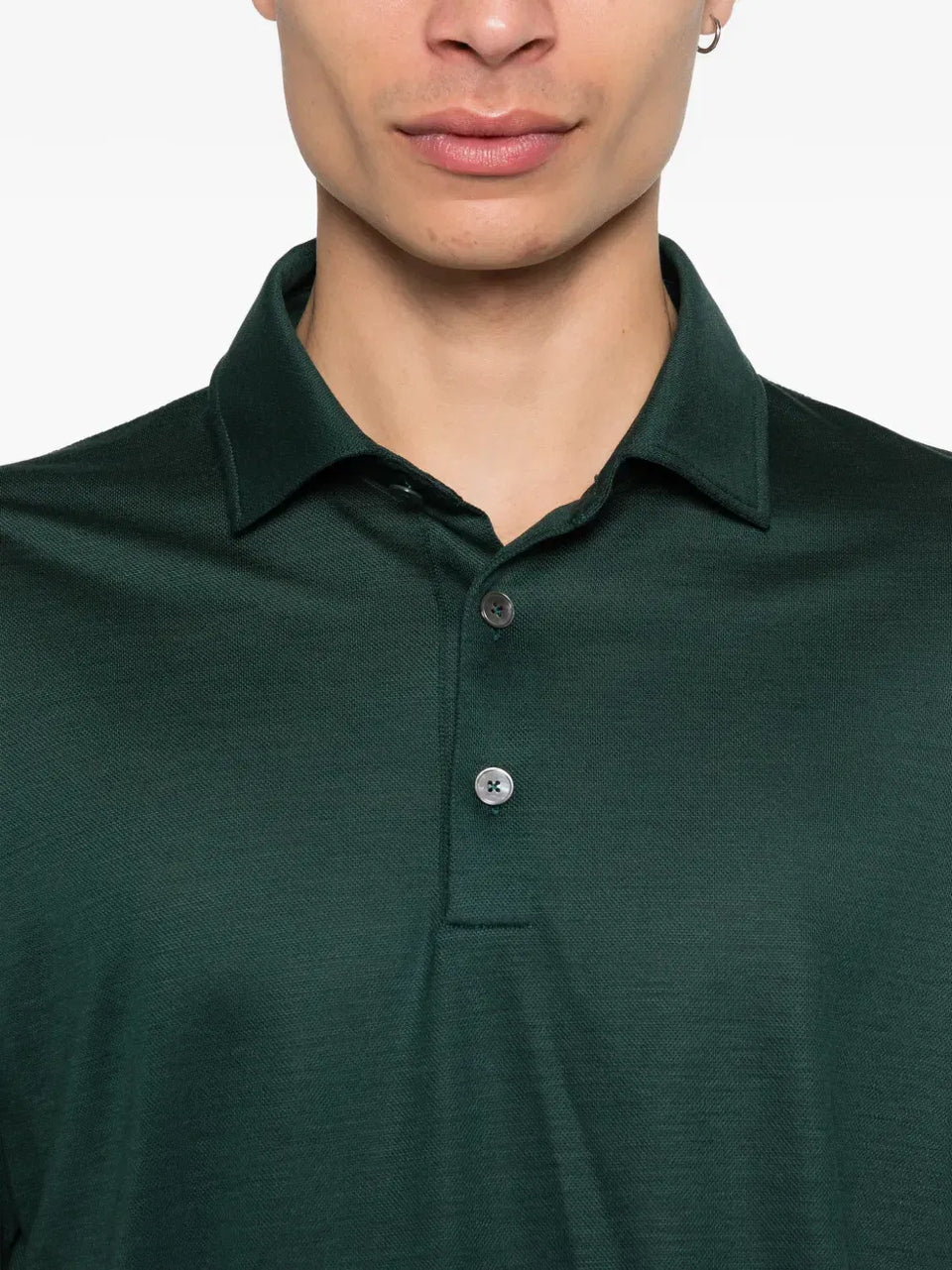 buttoned wool polo shirt