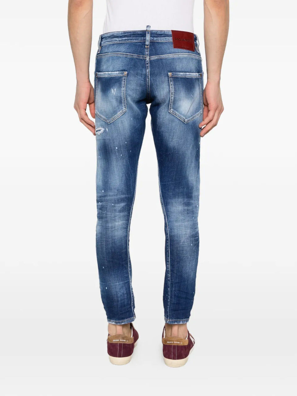 distressed-effect jeans