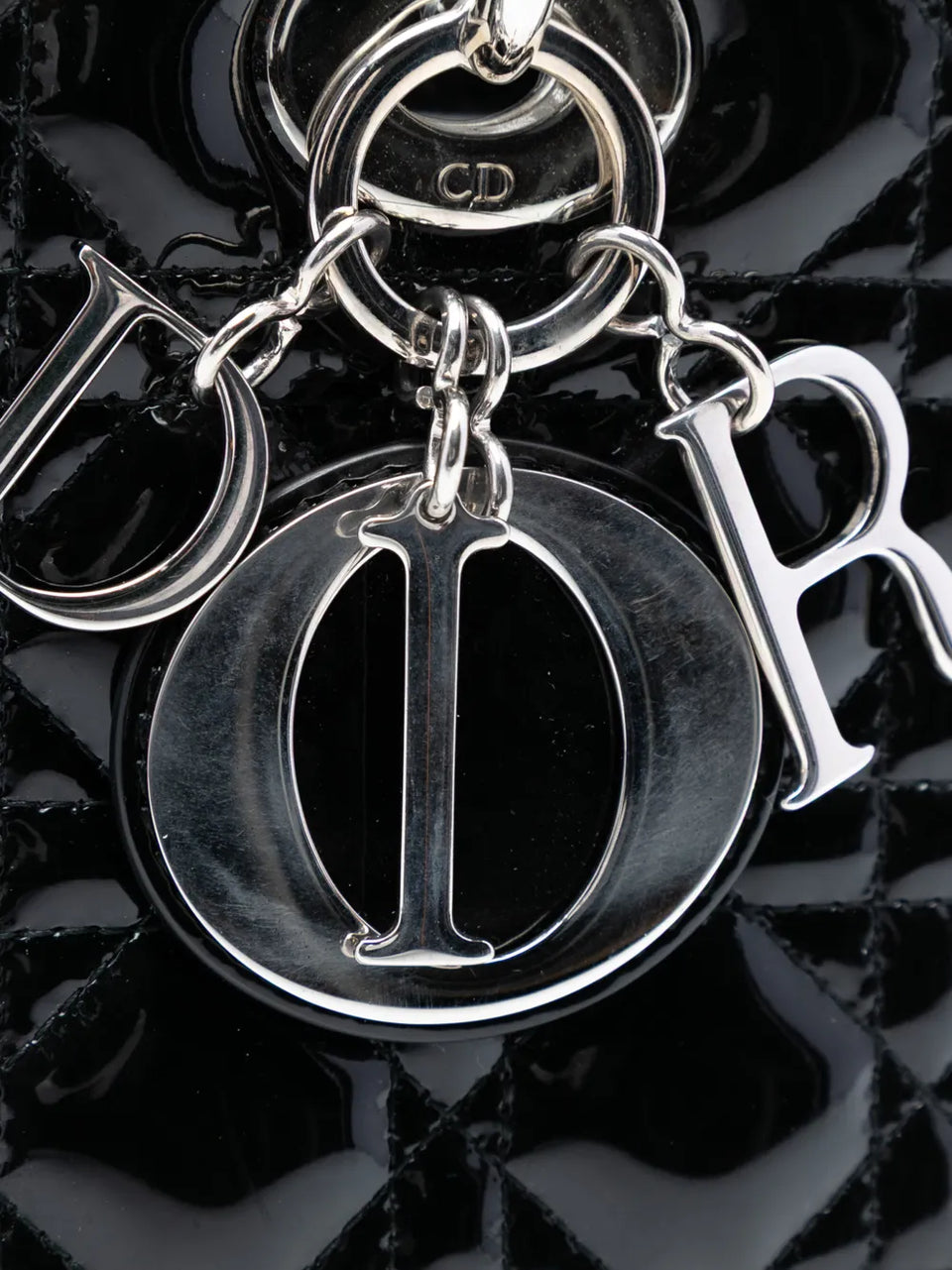 2013 Medium Patent Cannage Lady Dior satchel