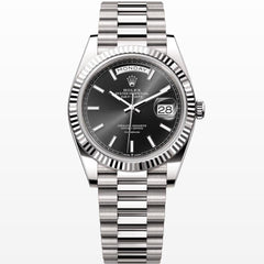 Rolex | Day-Date | 228239 | White gold | 40 mm | White gold | Black | Automatic