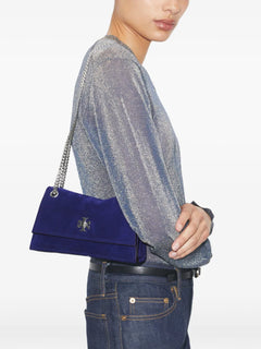 Mini Kira Turnlock Suede Shoulder Bag