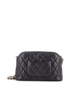 CC Dome Zip Clutch with Chain Quilted Caviar Small shoulder bag