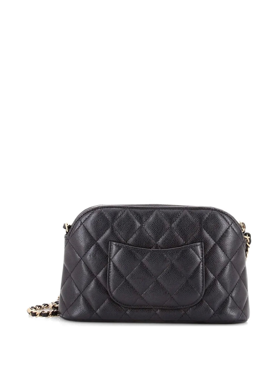 CC Dome Zip Clutch with Chain Quilted Caviar Small shoulder bag