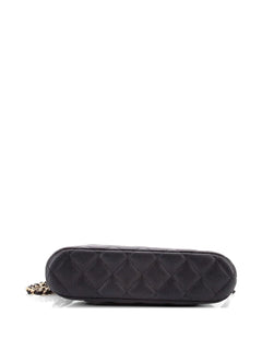 CC Dome Zip Clutch with Chain Quilted Caviar Small shoulder bag