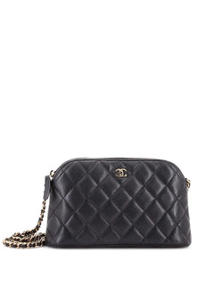 CC Dome Zip Clutch with Chain Quilted Caviar Small shoulder bag