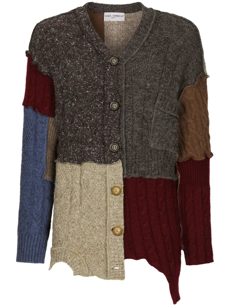 patchwork distressed cardigan