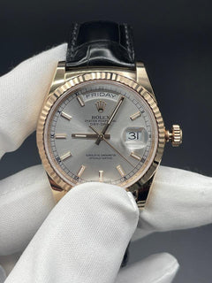 Rolex | Day-Date | 118135 | Rose gold | 36 mm | Silver | Automatic