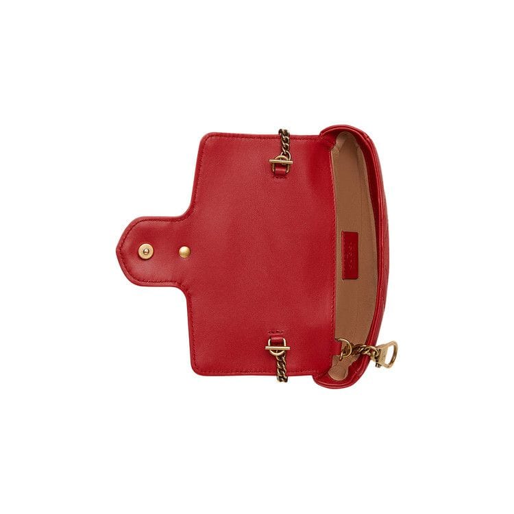 Gucci GG Marmont Matelass� Leather Super Mini Bag Hibiscus Red