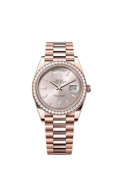 Rolex | Day-Date | 228345RBR | Rose gold | 40 x 48 mm | Rose gold | Silver | Automatic
