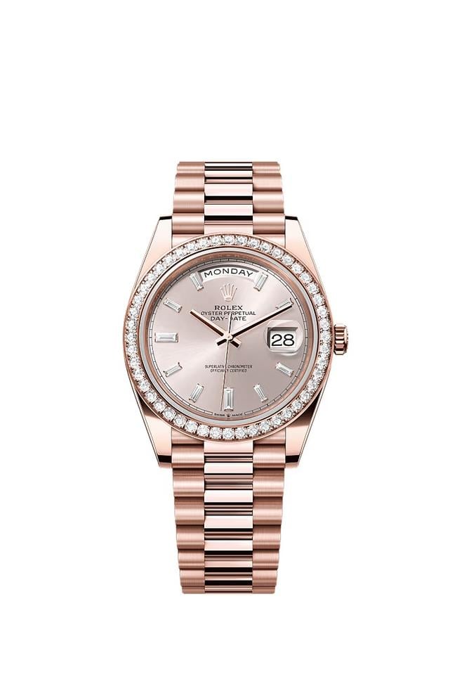 Rolex | Day-Date | 228345RBR | Rose gold | 40 x 48 mm | Rose gold | Silver | Automatic