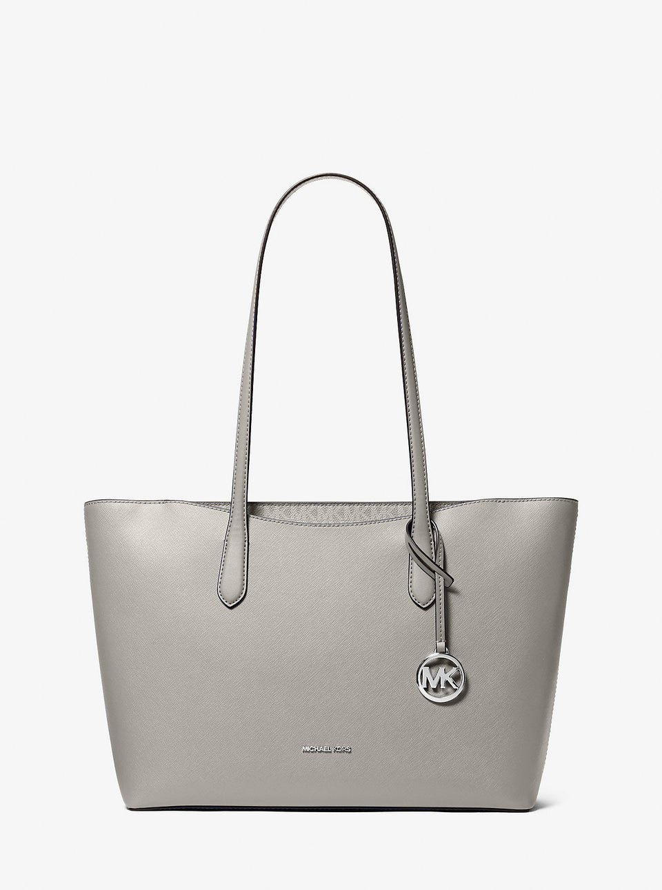 Michael Kors Arden Large Top-Zip Tote Bag Pearl Grey