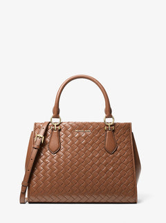Michael Kors Marilyn Medium Woven Satchel Luggage