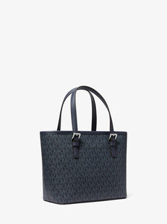 Michael Kors Jet Set Travel Extra-Small Logo Top-Zip Tote Bag Navy