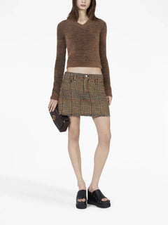 wool tweed mini skirt