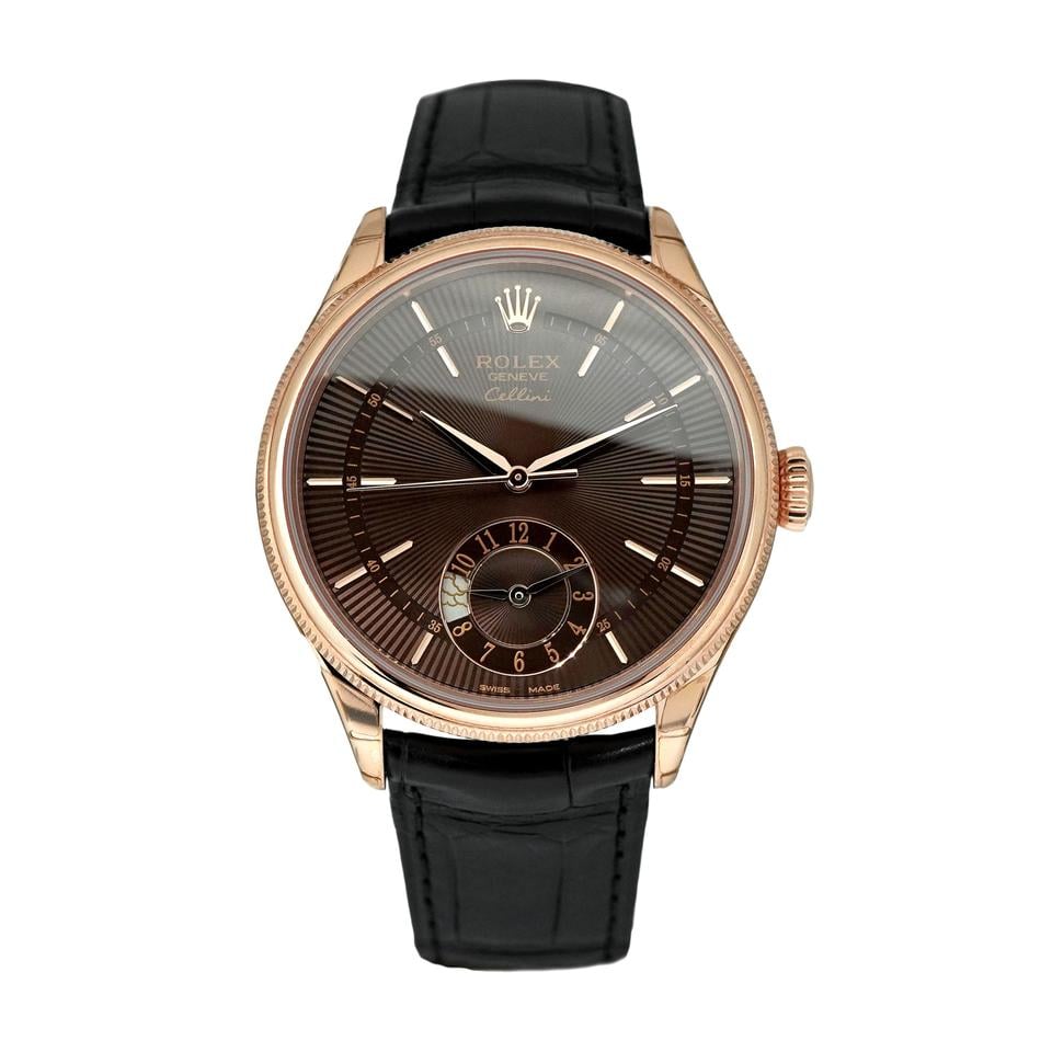 Rolex | Cellini | 50525 | Rose gold | 39 mm | Calf skin | Brown | Automatic