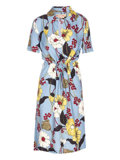 floral shirt midi dress