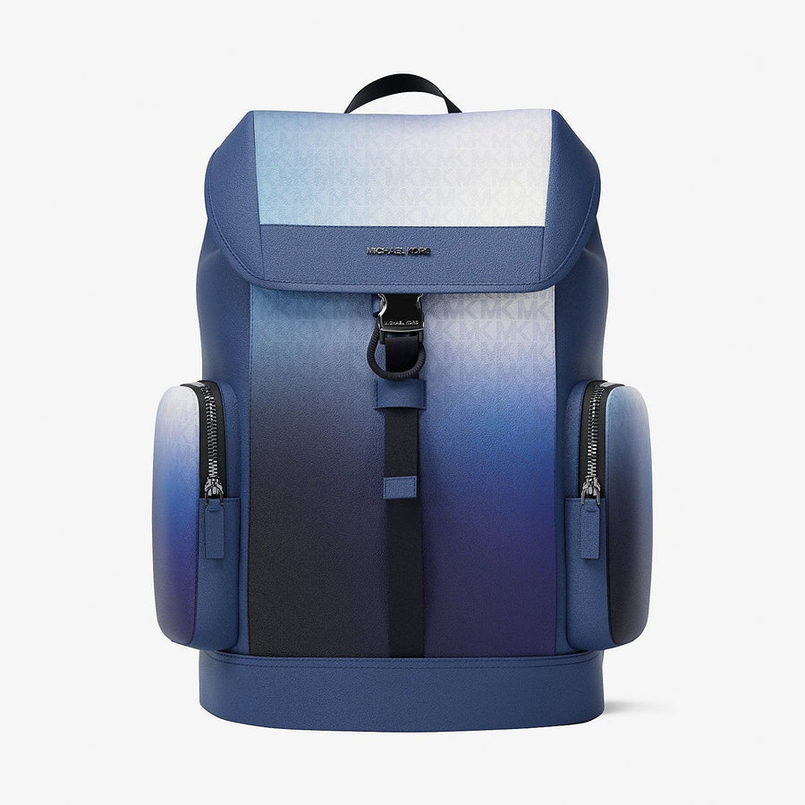 Michael Kors Cooper Medium Ombre Signature Logo City Backpack Galaxy Blue Multi
